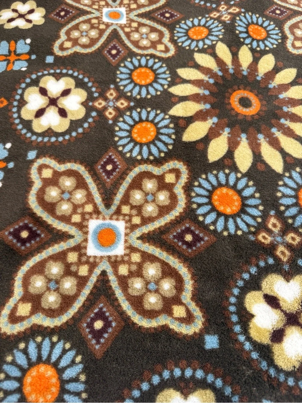Vera Bradley Plush Throw Blanket in Retired Canyon Pattern, Medallion Brown Boho